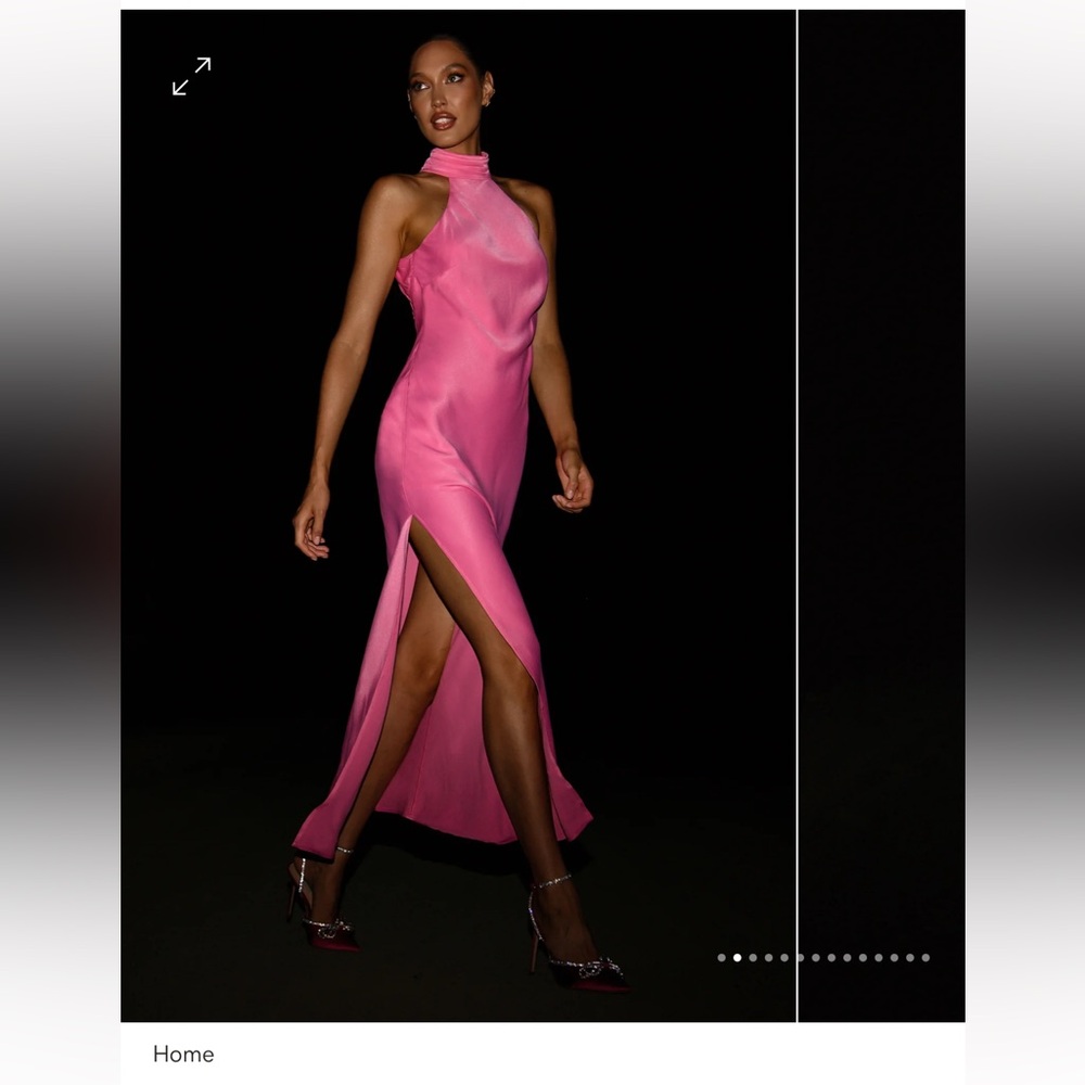 Meshki Satin Drape Back Maxi Dress